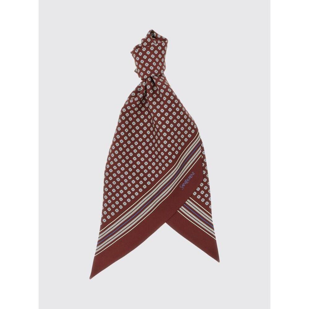 Saint Laurent Men Saint Laurent Lavallii¨Re Striped Geometric Print Silk Foulard